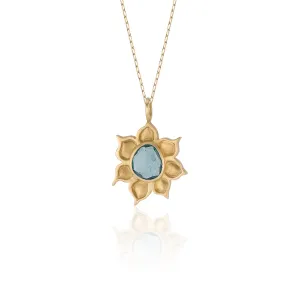 18K Yellow Gold Organic-Shape Rose cut Tourmaline Necklace