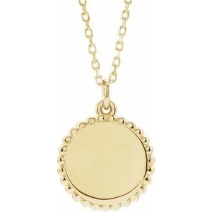 18K Yellow Vermeil Beaded Disc 16-18" Necklace