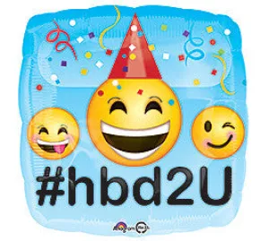 18" Emoticon HBD2U