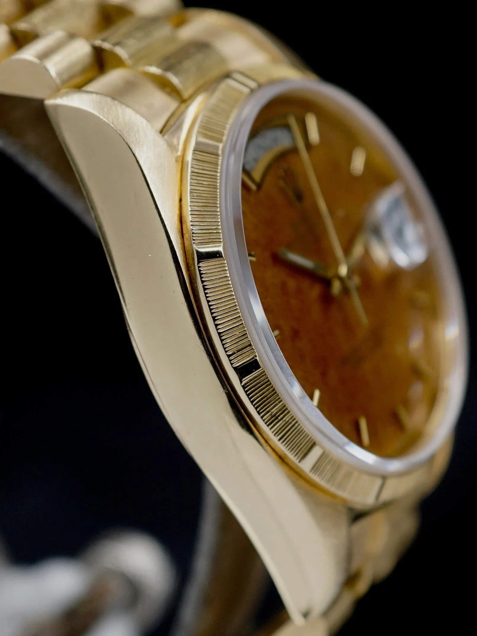 1978 Rolex Bark YG Day-Date (Ref. 18078) “Burlwood Dial”