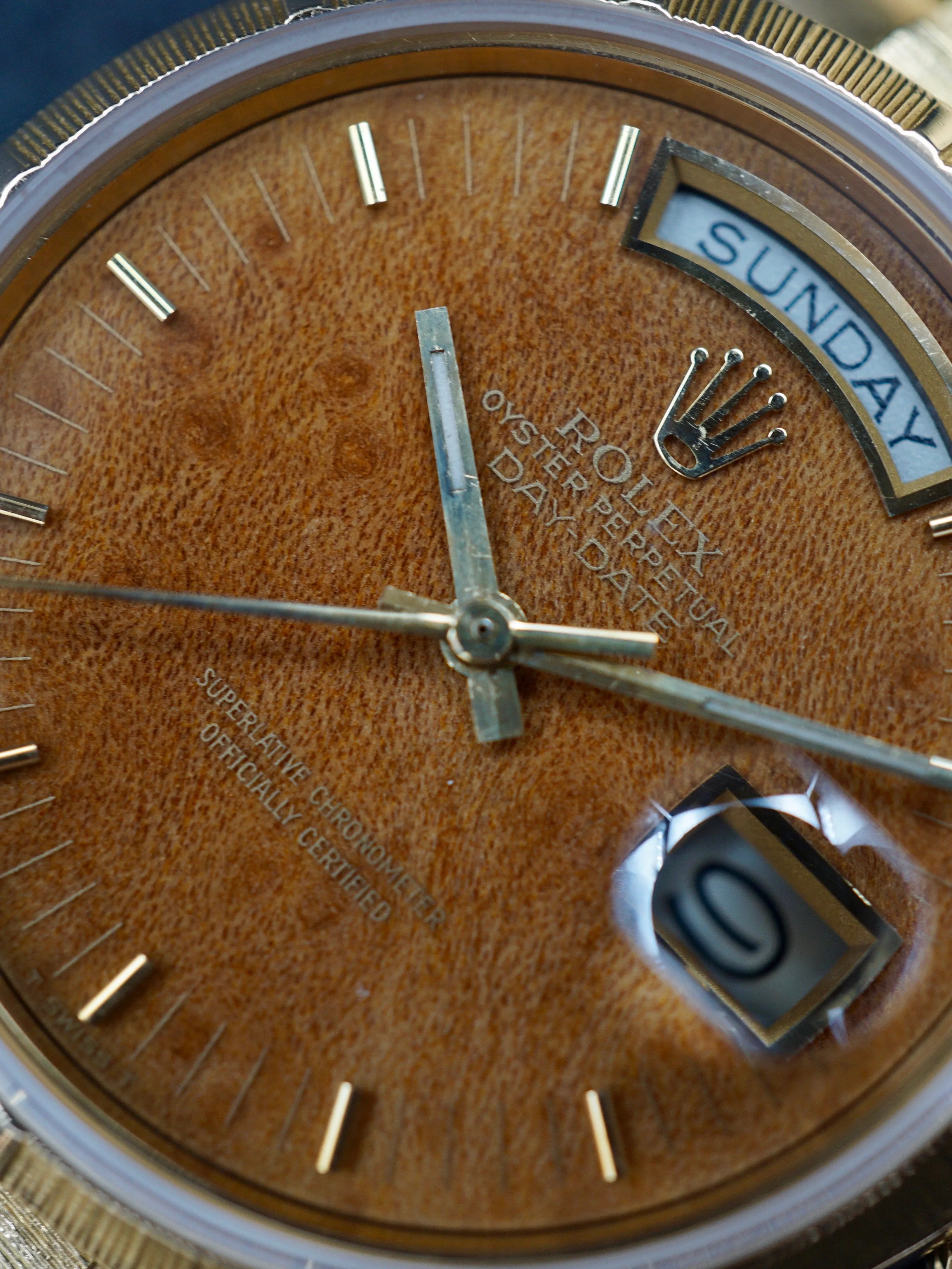 1978 Rolex Bark YG Day-Date (Ref. 18078) “Burlwood Dial”