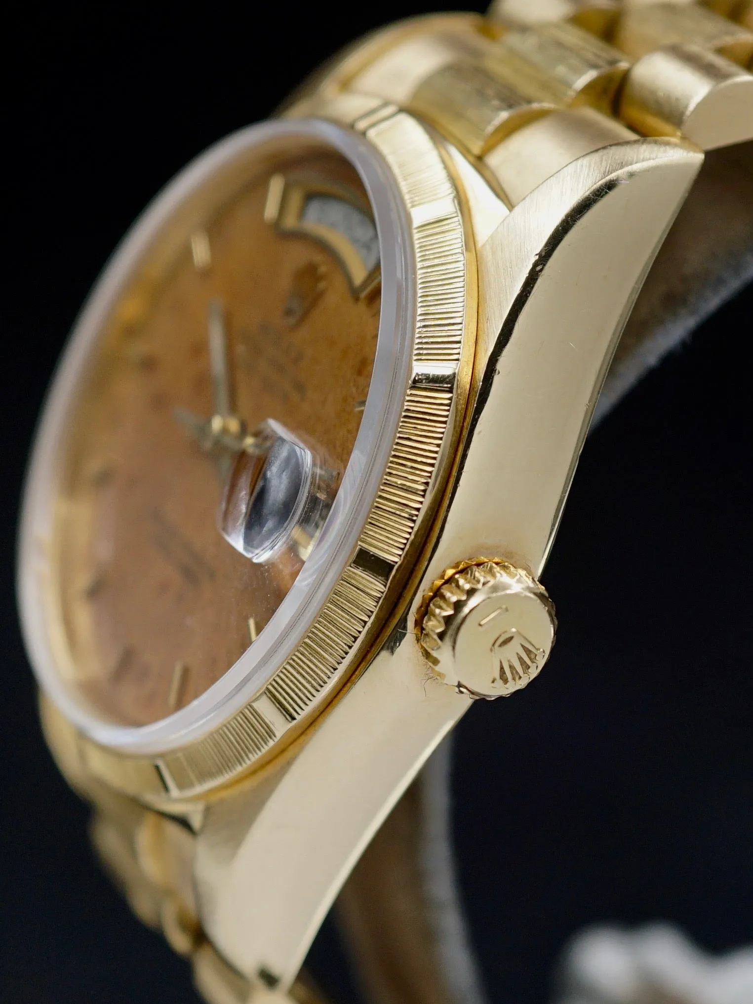 1978 Rolex Bark YG Day-Date (Ref. 18078) “Burlwood Dial”