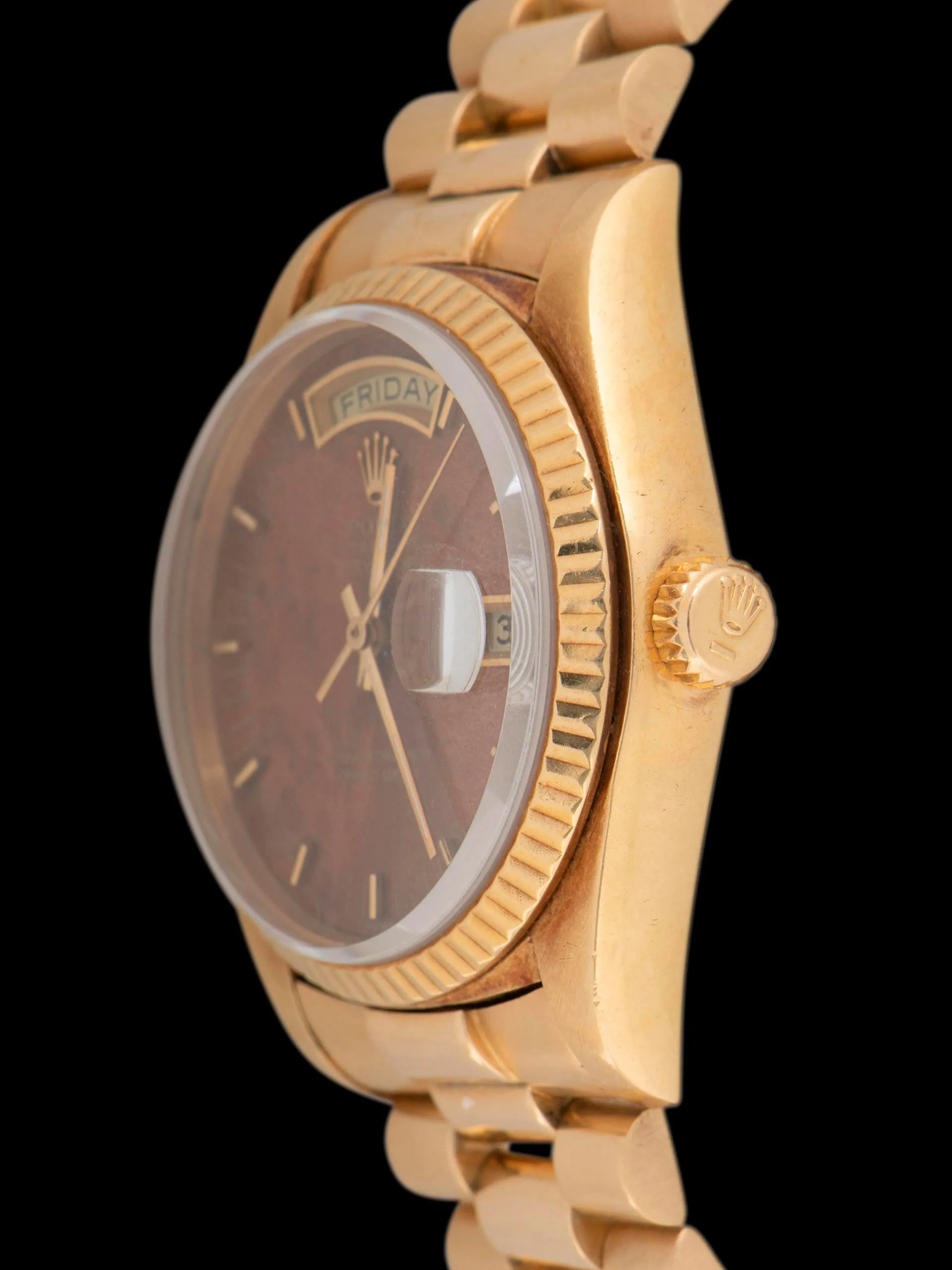 1979 Rolex Day-Date 18K YG (Ref. 18038) Burlwood Dial