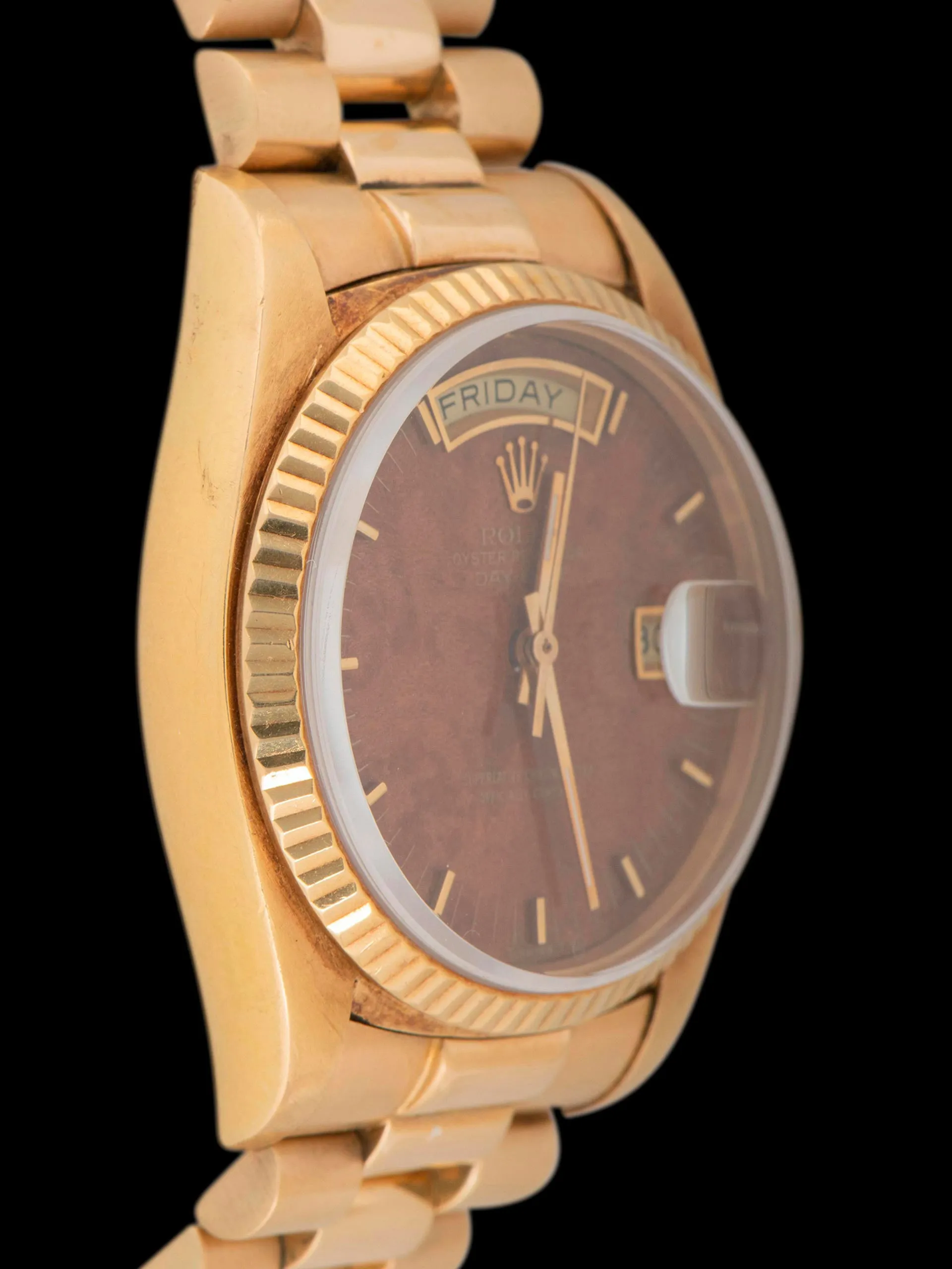1979 Rolex Day-Date 18K YG (Ref. 18038) Burlwood Dial