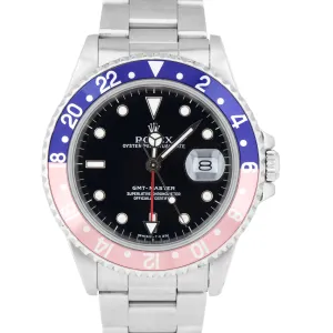 1988 Rolex GMT-Master 40mm Faded Pepsi Blue Red 16700 Stainless Steel Watch