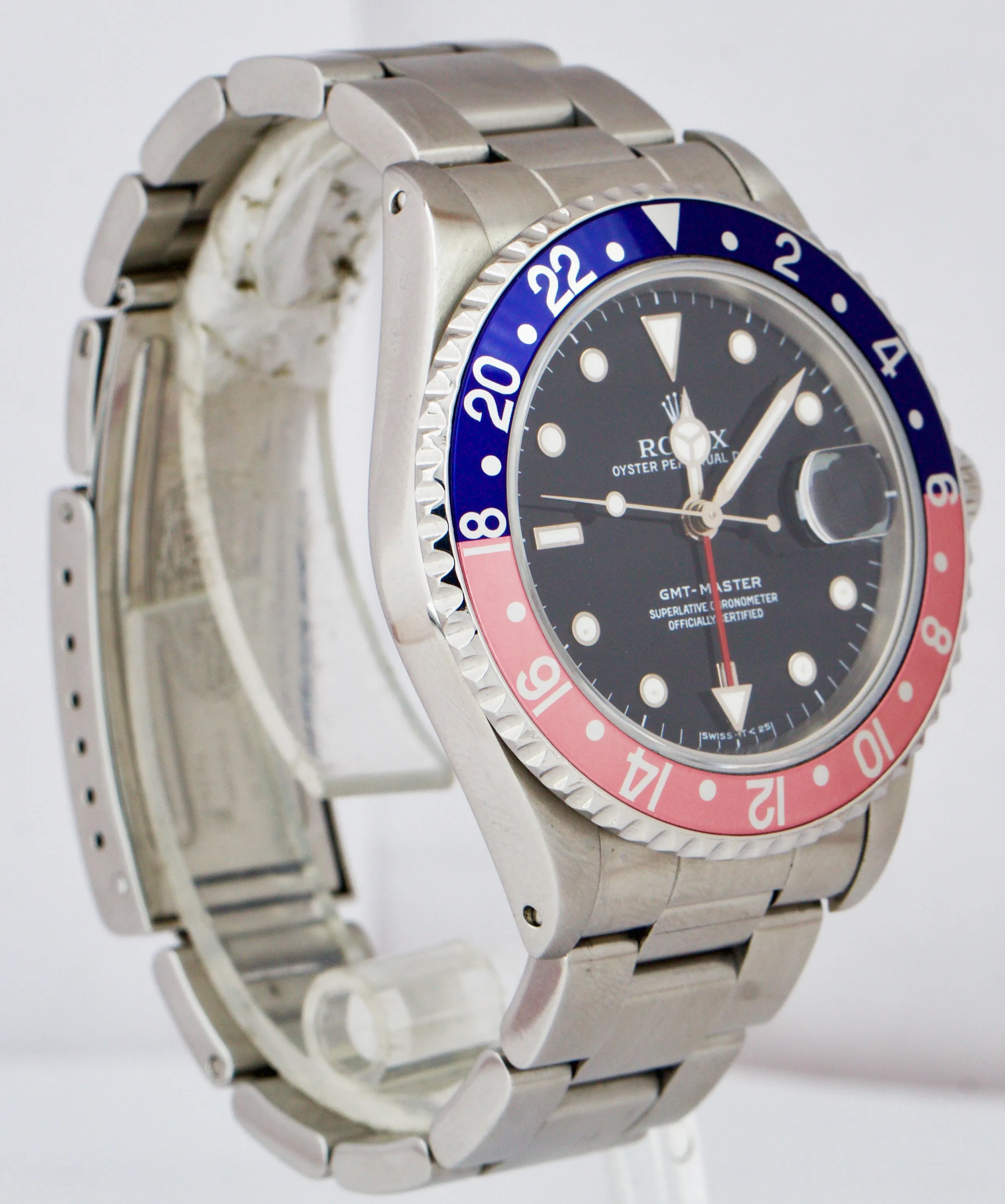 1988 Rolex GMT-Master 40mm Faded Pepsi Blue Red 16700 Stainless Steel Watch