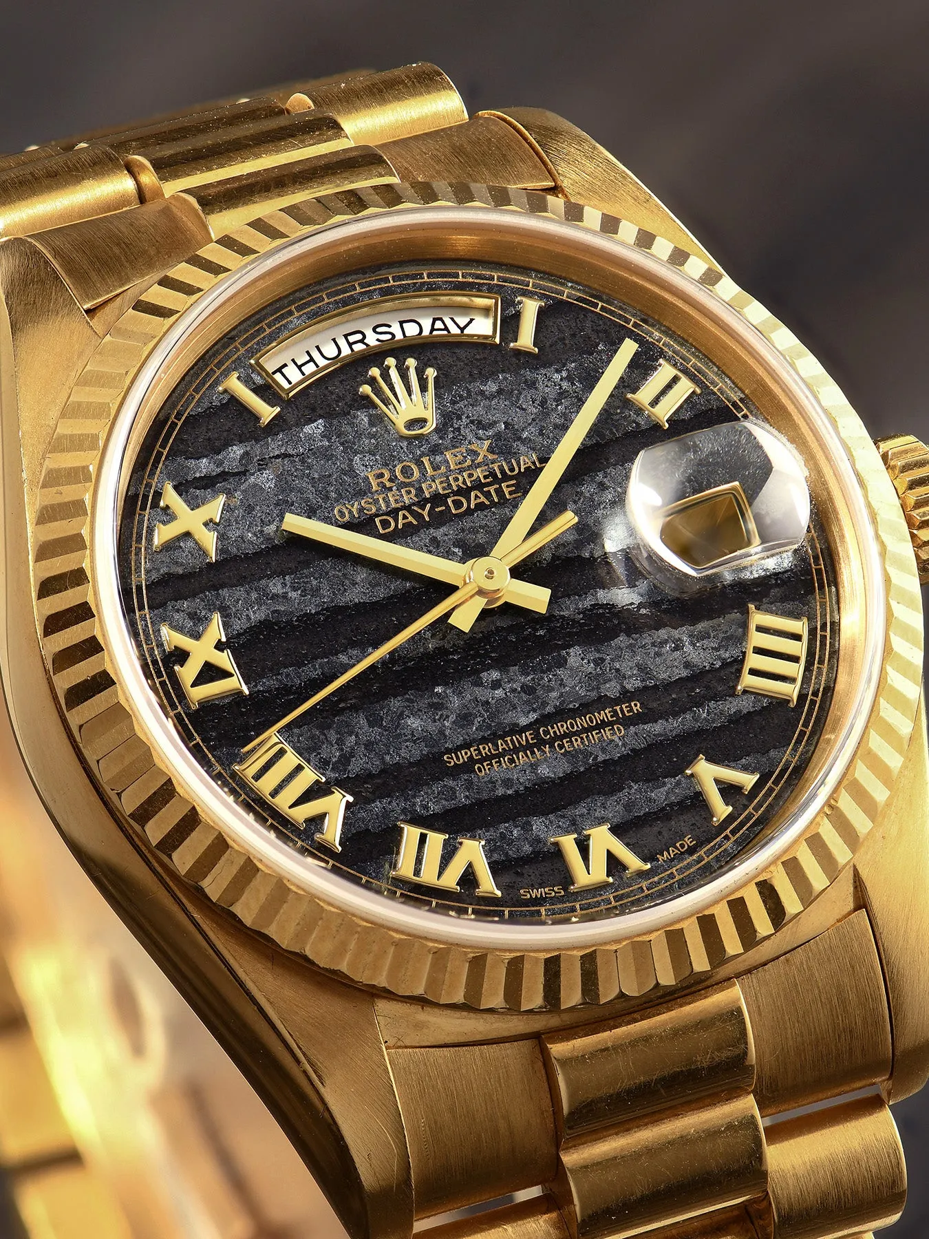 1989 Rolex Day-Date 18k YG (Ref. 18238) Ferrite Dial W/ Papers & Booklets