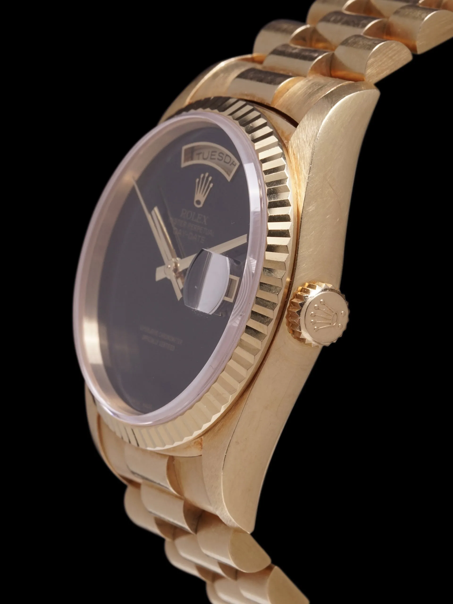 1991 Rolex Day-Date (Ref. 18238) 18k YG "Onyx Dial"