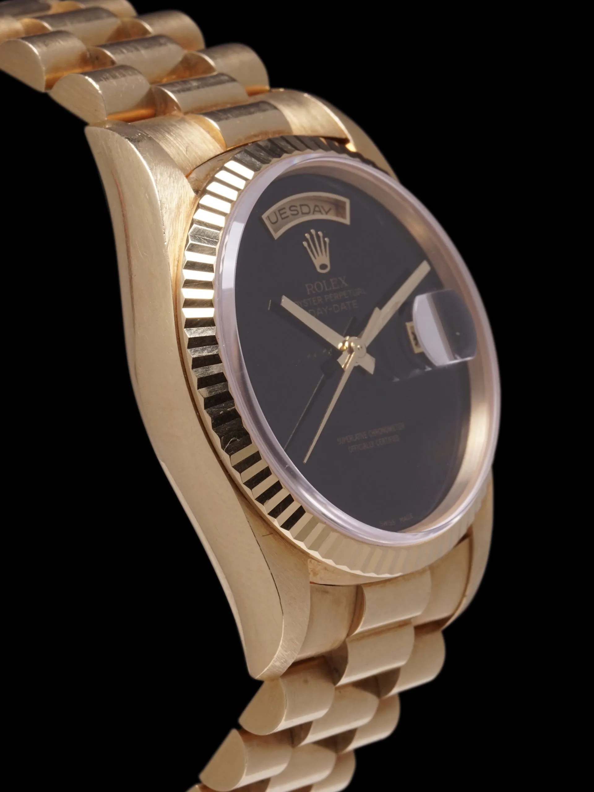 1991 Rolex Day-Date (Ref. 18238) 18k YG "Onyx Dial"