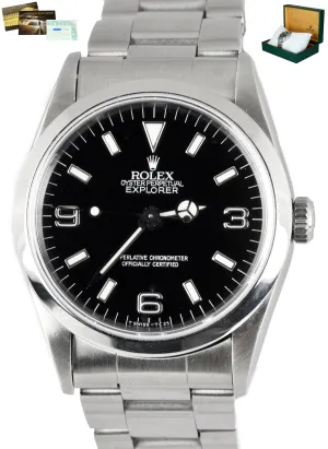 1997 Rolex Explorer I Black 36mm 14270 T 3-6-9 LUME Stainless Steel Oyster Watch