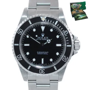1998 Rolex Submariner No-Date 2 line dial 14060 Steel Black 40mm Watch Box