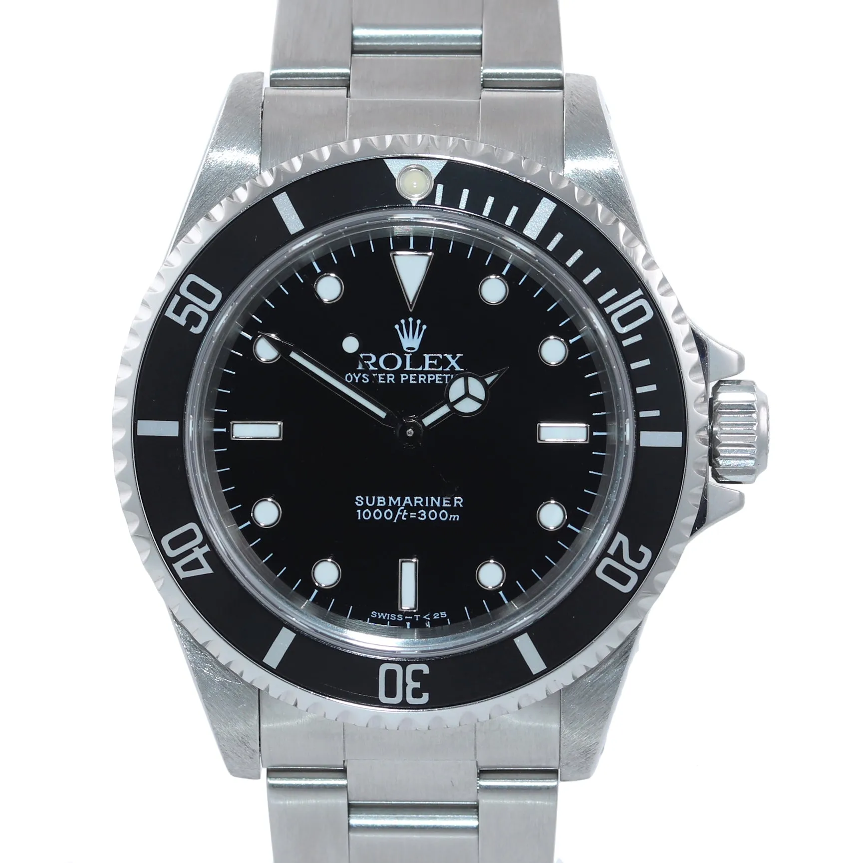 1998 Rolex Submariner No-Date 2 line dial 14060 Steel Black 40mm Watch Box