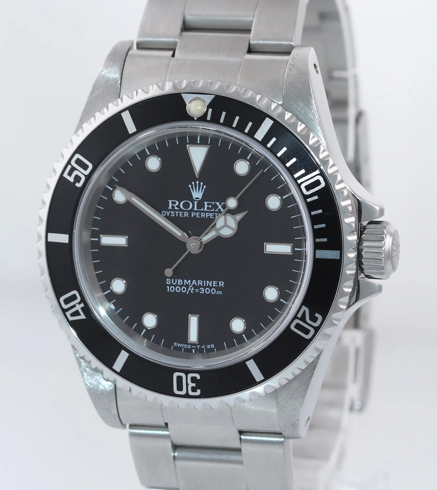 1998 Rolex Submariner No-Date 2 line dial 14060 Steel Black 40mm Watch Box