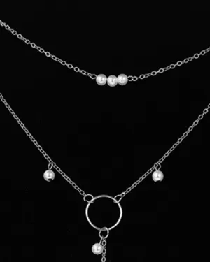 1pc Beaded O Ring Tassel Design Necklace