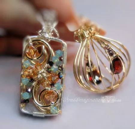 2 Hinged Cages and a Locket, Wire Wrap Pendant Tutorial
