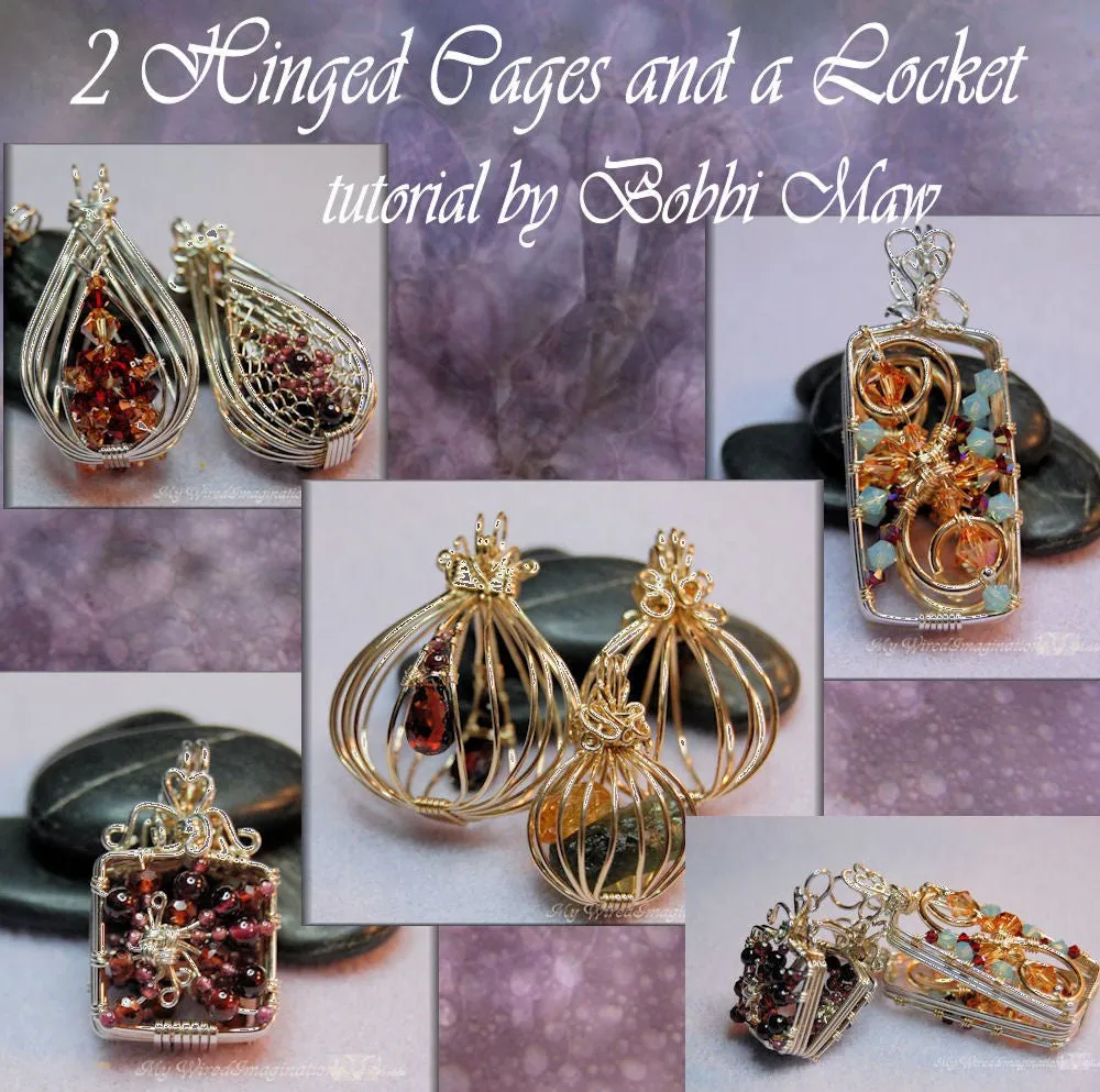 2 Hinged Cages and a Locket, Wire Wrap Pendant Tutorial