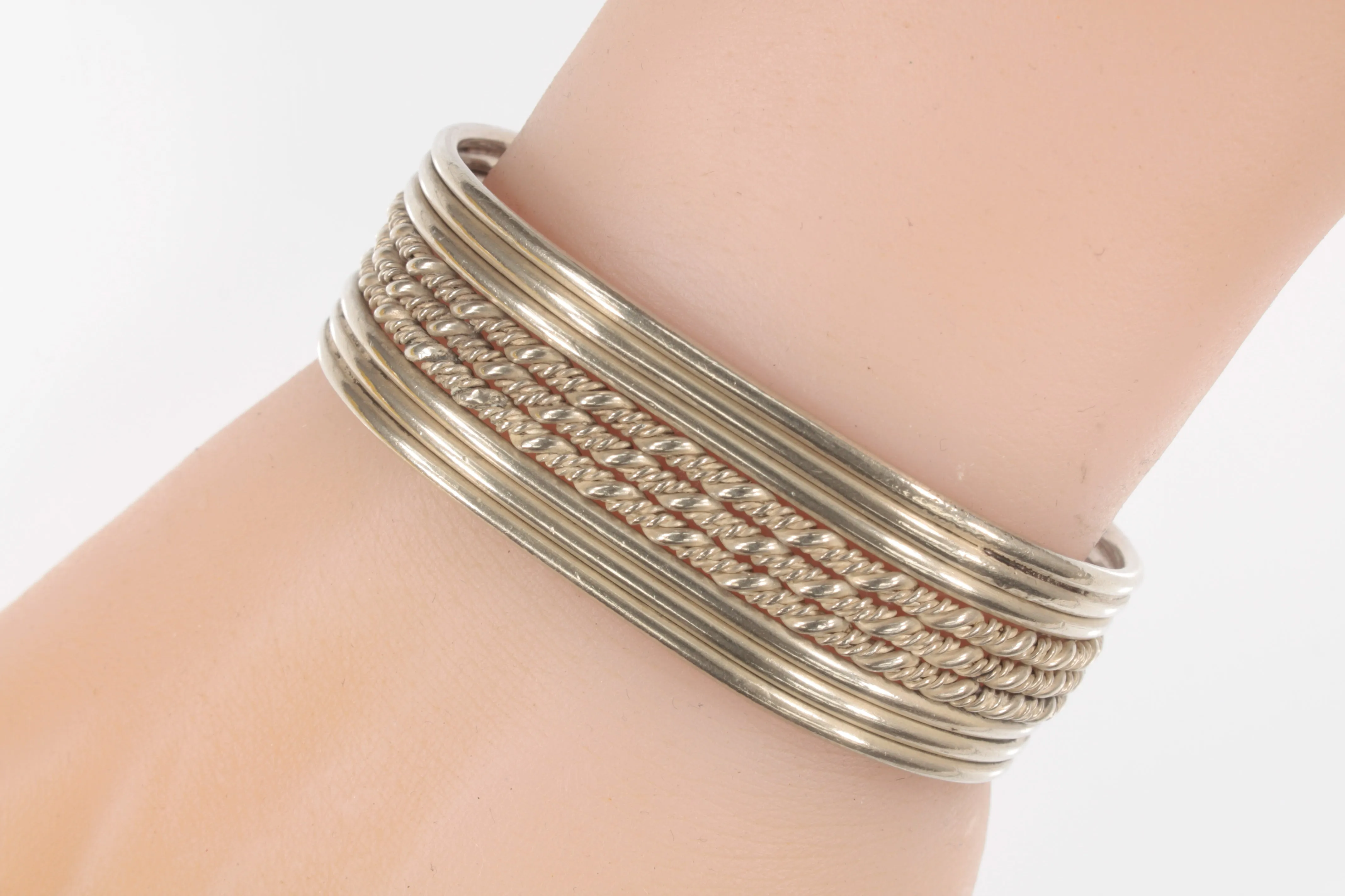 20 MM Wide Twisted Wire Sterling Silver Cuff Bracelet! 44.3g
