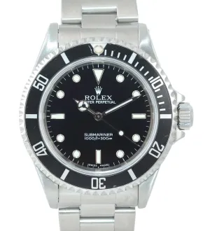 2002 Rolex Submariner No-Date 14060m Steel Black Dial Dive 40mm Watch Box