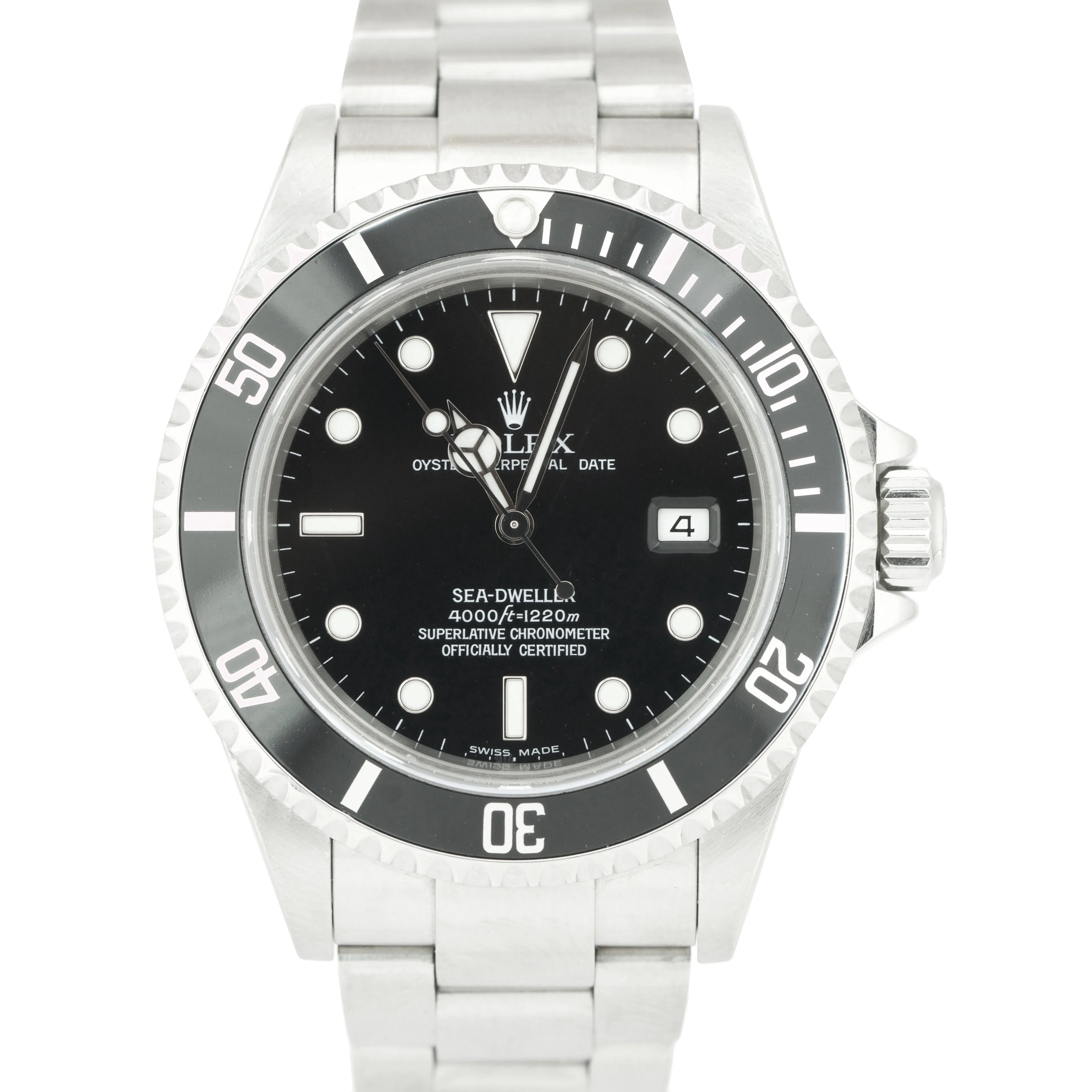 2004 Rolex Sea-Dweller Black 40mm Watch Stainless NO HOLES 16600 FULL SET B P