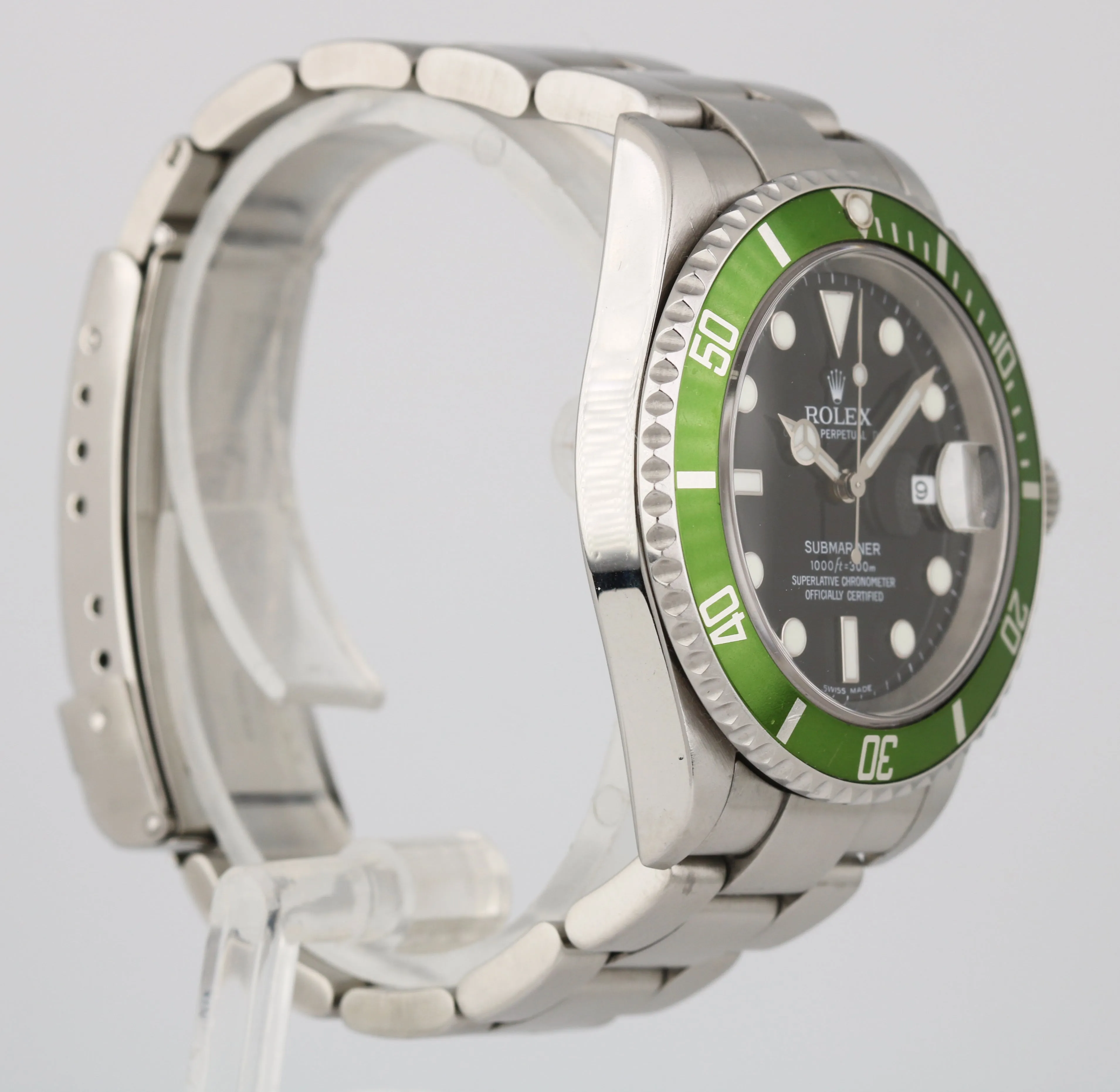 2005 Rolex Submariner Kermit Green 50th Anniversary Steel Watch 16610 LV B P