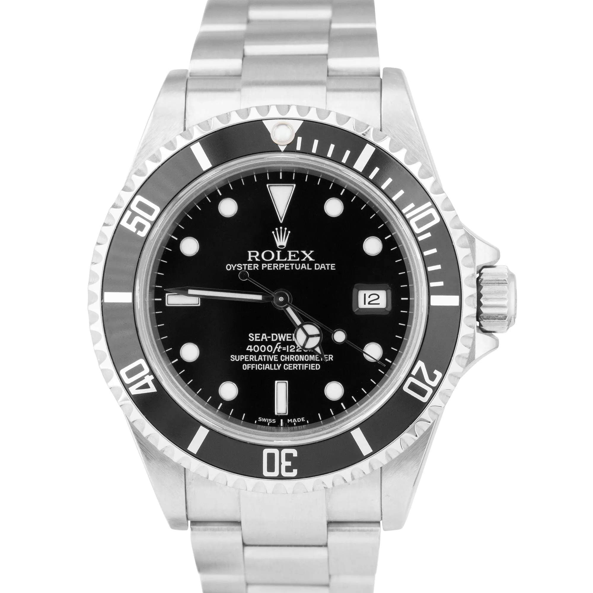 2008 Rolex Sea-Dweller 40mm Stainless Steel NO-HOLES CASE Black Watch 16600 B P