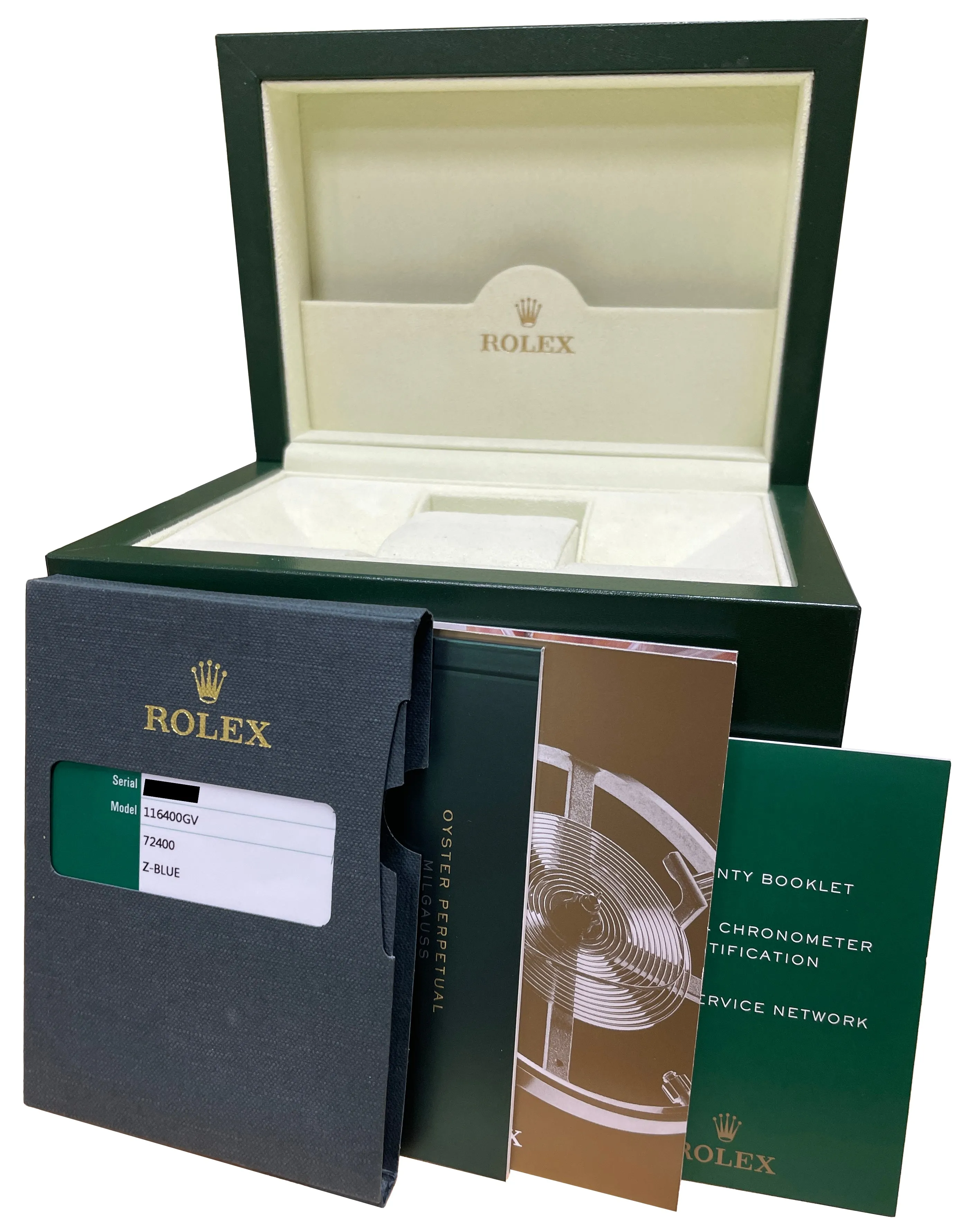 2015 Rolex Milgauss Z-Blue Green Anniversary 116400 GV Stainless Steel Watch