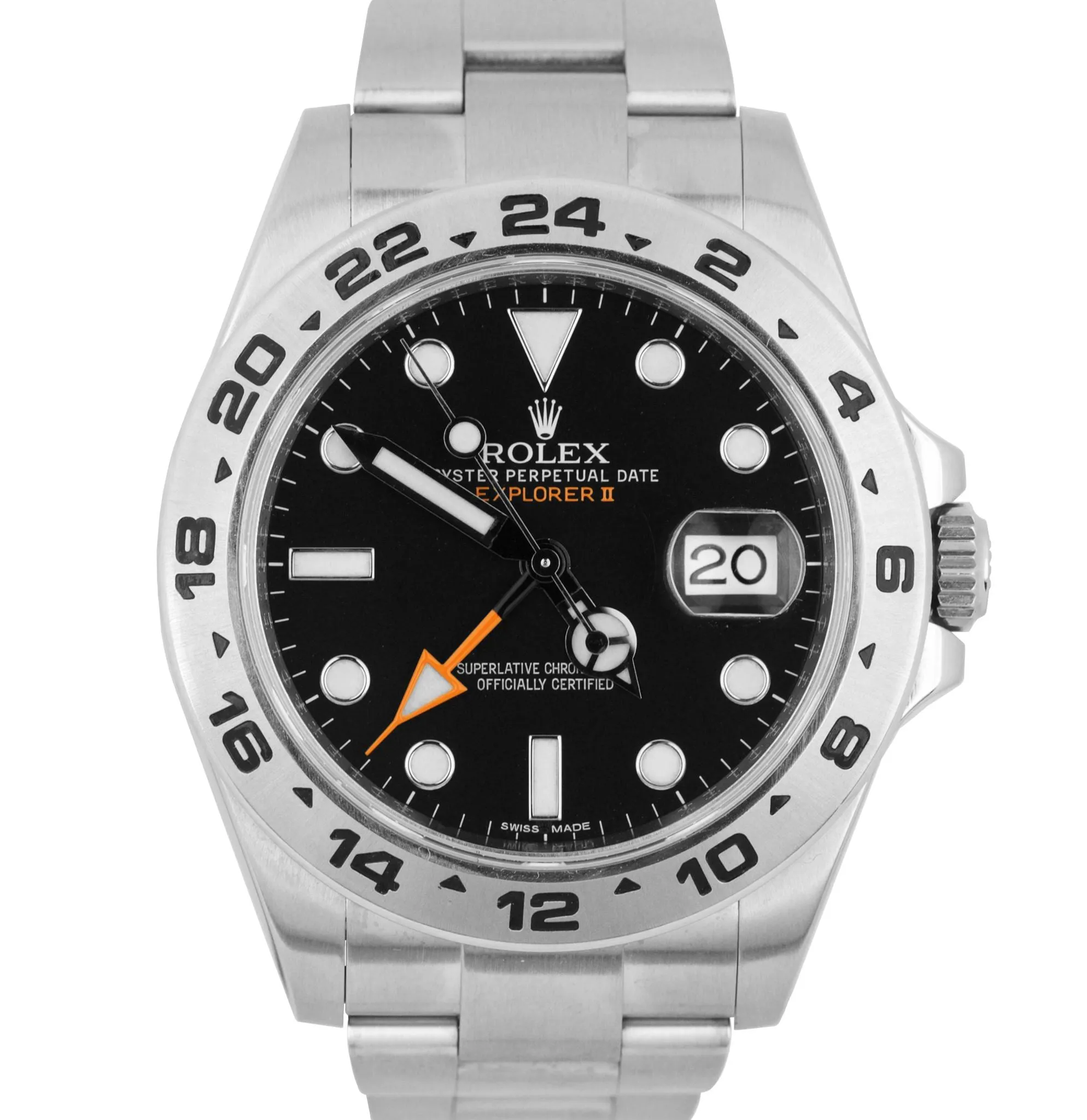 2016 FULL SET Rolex Explorer II 42mm 216570 Black Orange Steel GMT Date Watch