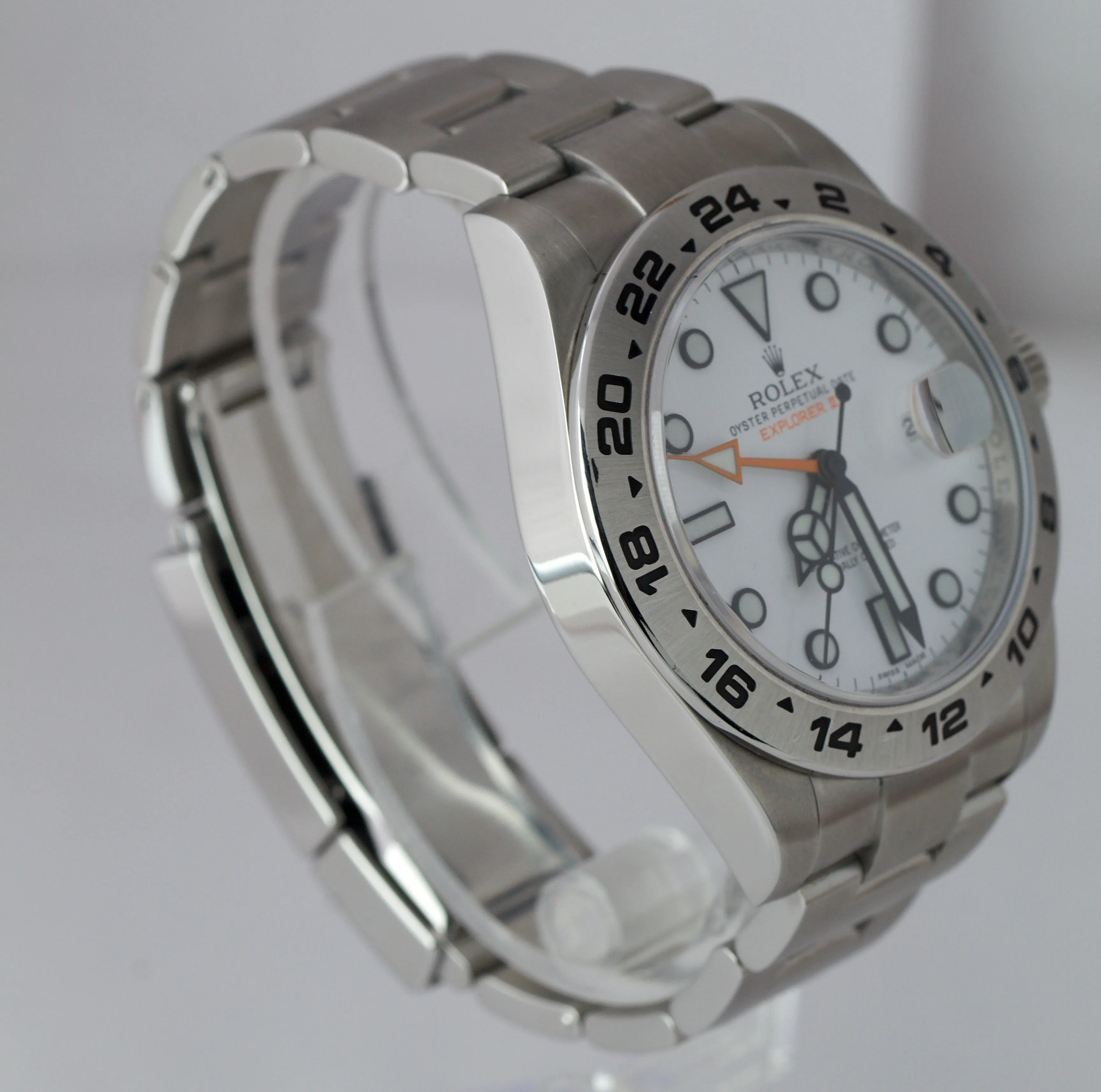 2016 Rolex Explorer II White Orange Stainless 42mm GMT Date Watch 216570 B P