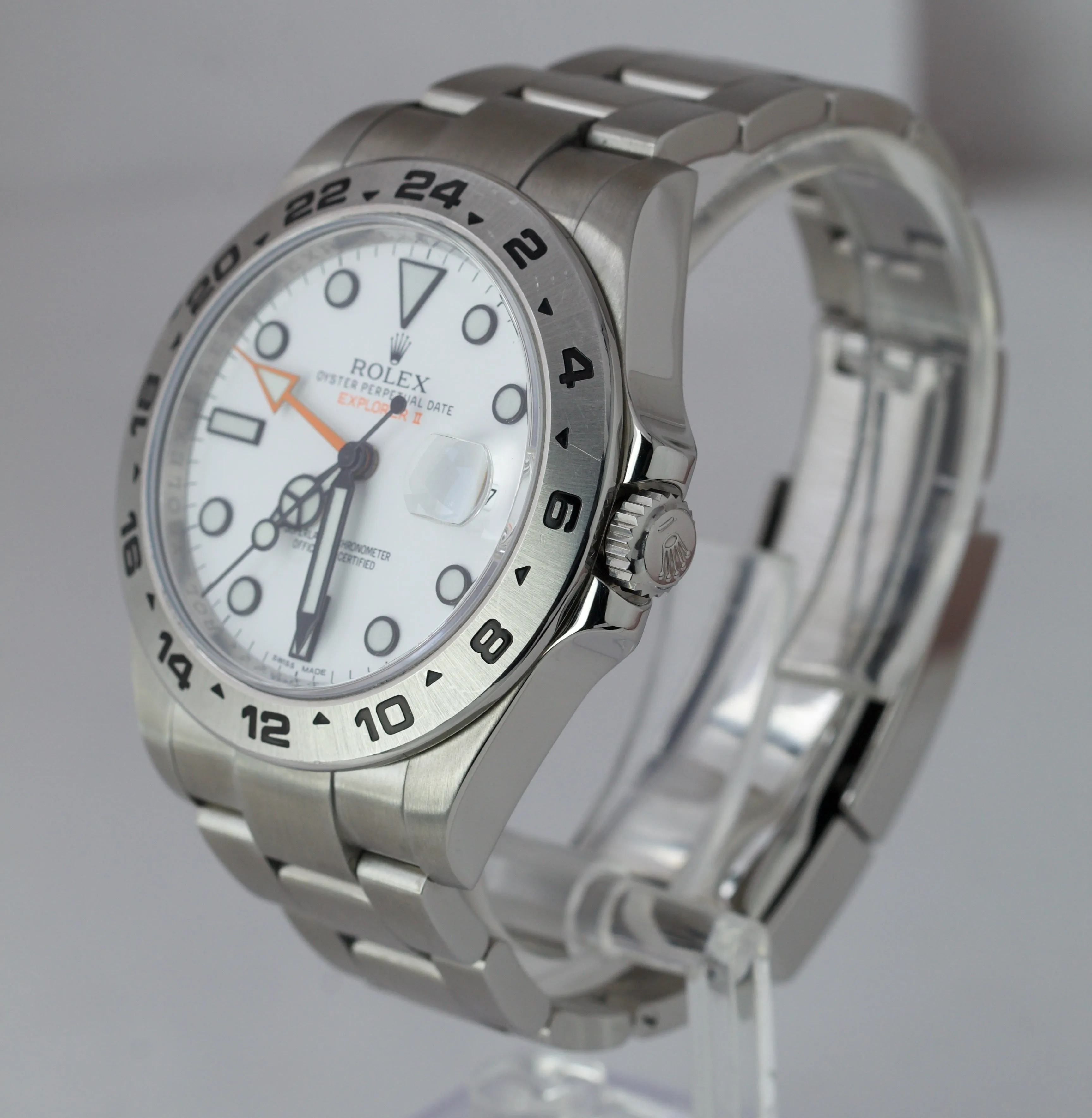 2016 Rolex Explorer II White Orange Stainless 42mm GMT Date Watch 216570 B P