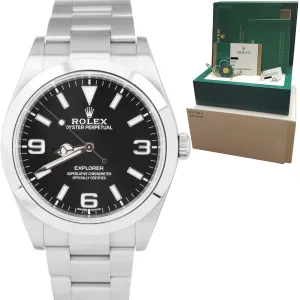2017 Rolex Explorer I Black 39mm Stainless Steel FULL LUME MK2 Watch 214270 B P