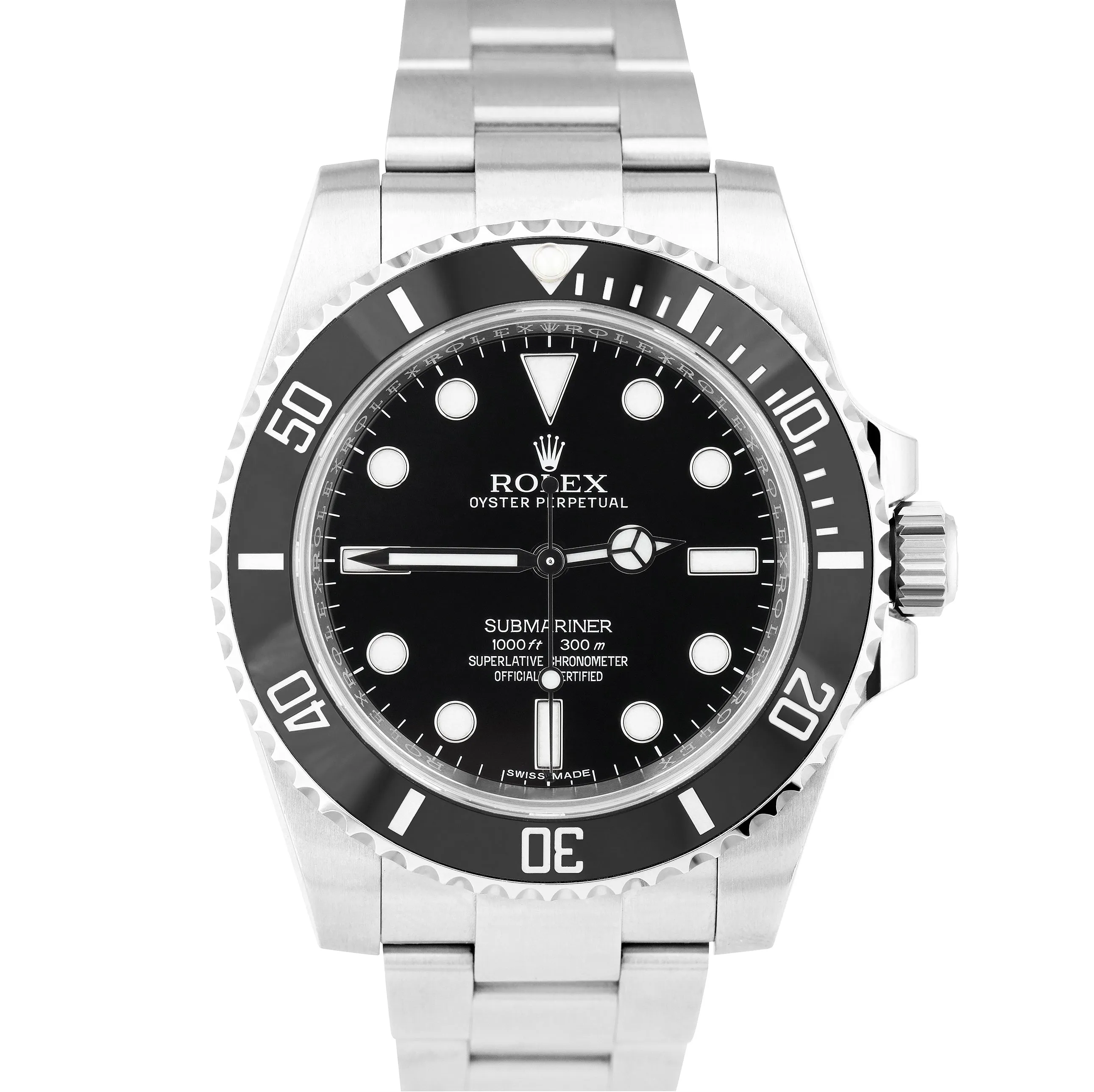 2017 UNPOLISHED Rolex Submariner No-Date Stainless Steel 40mm Black Watch 114060