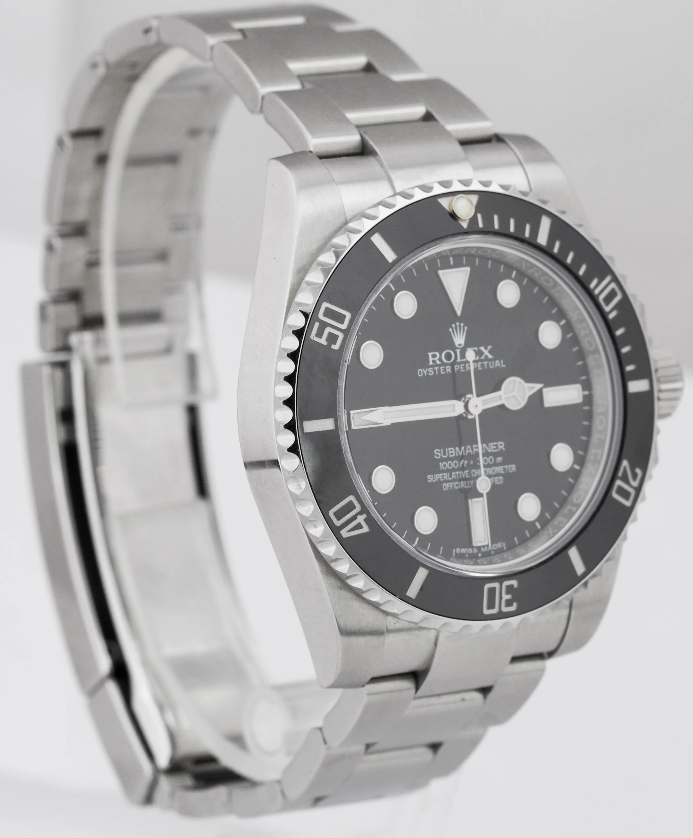 2017 UNPOLISHED Rolex Submariner No-Date Stainless Steel 40mm Black Watch 114060