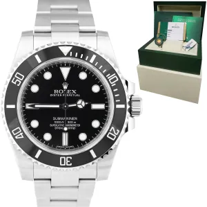 2017 UNPOLISHED Rolex Submariner No-Date Stainless Steel 40mm Black Watch 114060
