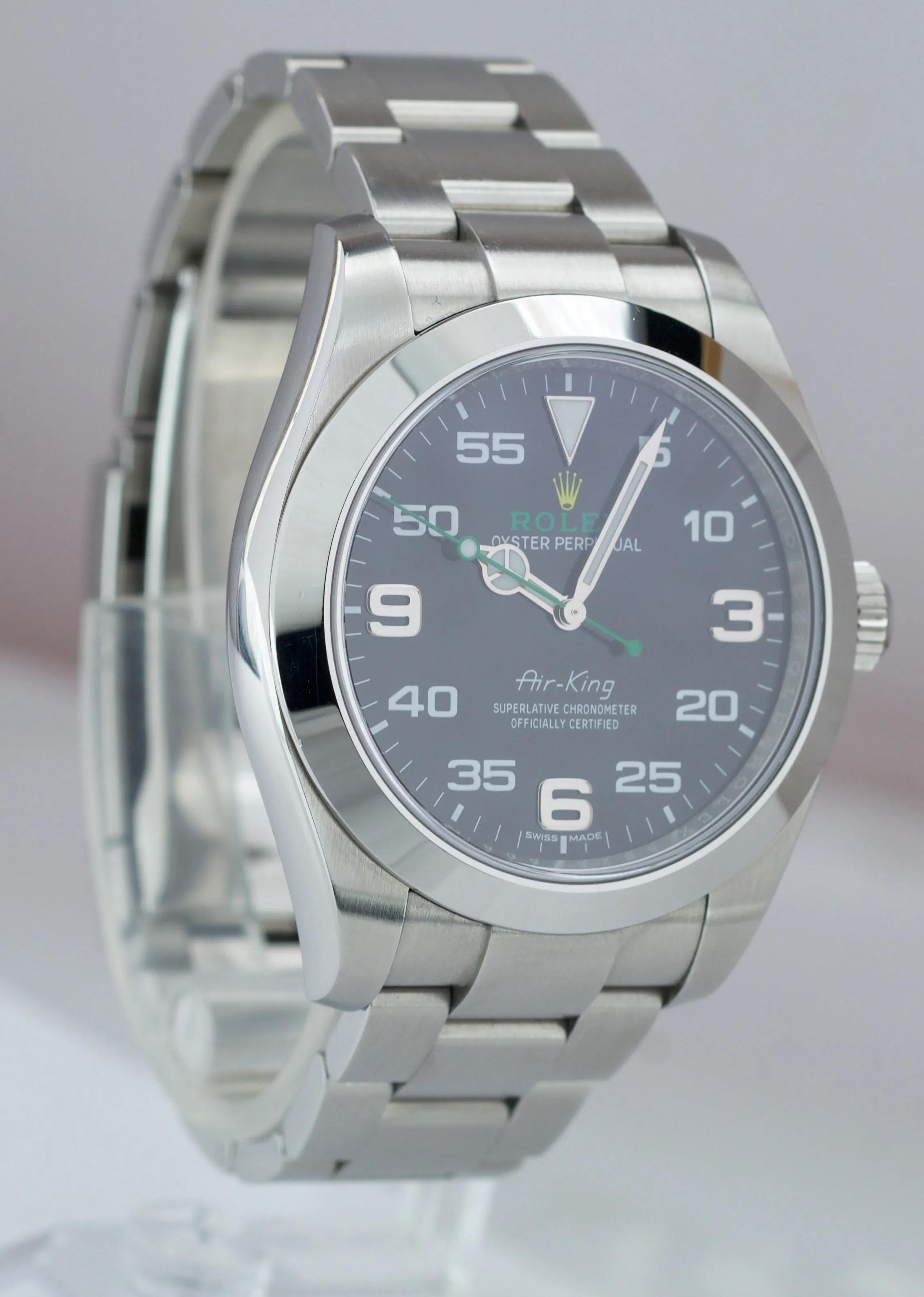 2018 UNPOLISHED Rolex Air-King 40mm Green Black Stainless Steel 116900 Watch B P