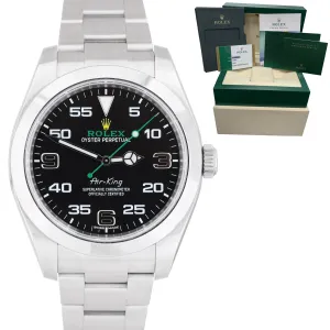 2018 UNPOLISHED Rolex Air-King 40mm Green Black Stainless Steel 116900 Watch B P