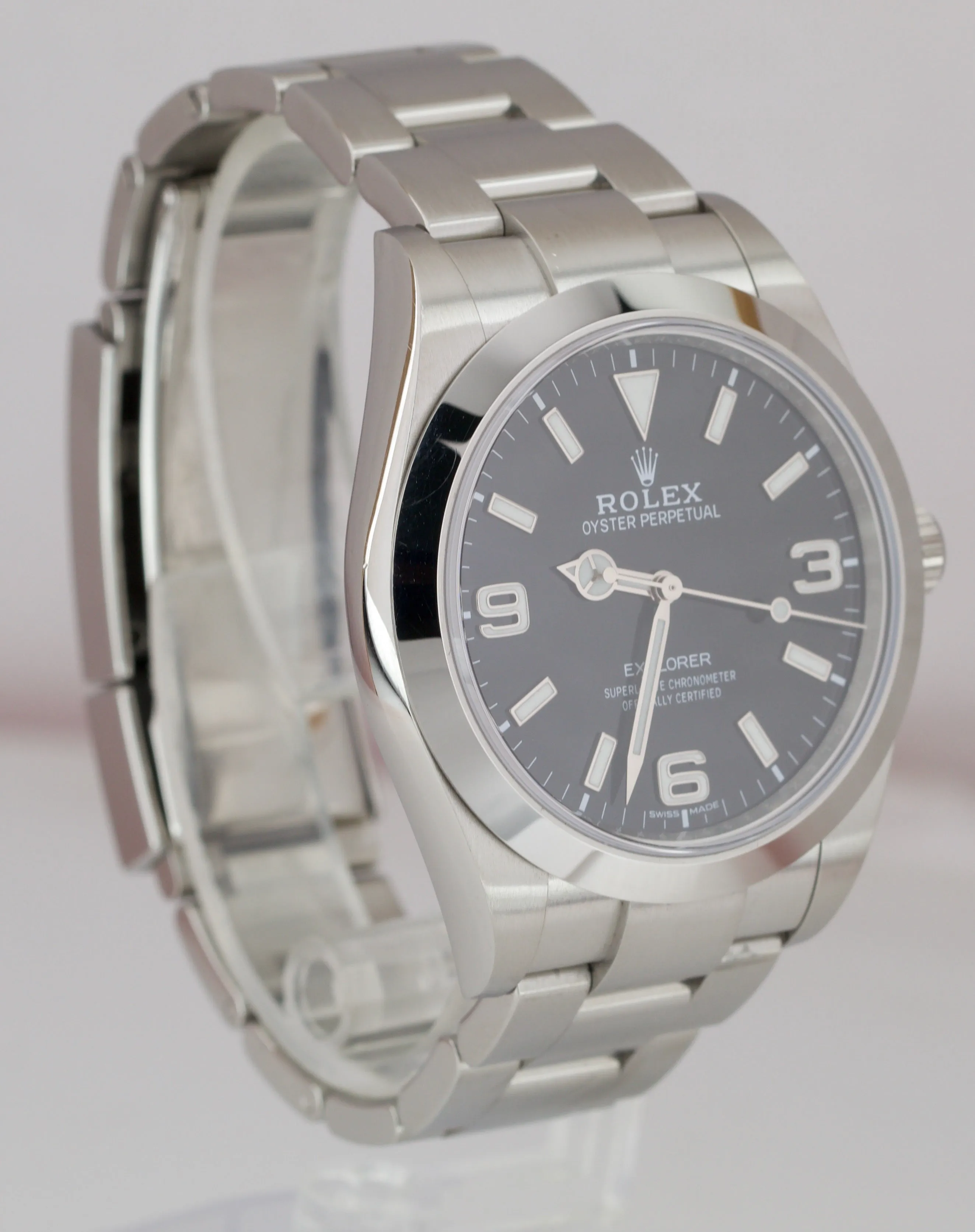 2019 MINT Rolex Explorer I Black FULL LUME 3-6-9 MK2 39mm 214270 Steel Watch