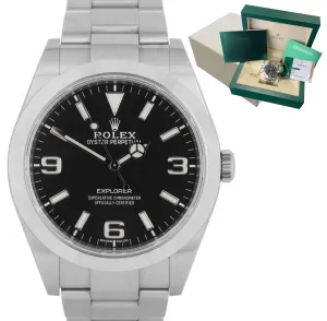 2019 MINT Rolex Explorer I Black FULL LUME 3-6-9 MK2 39mm 214270 Steel Watch