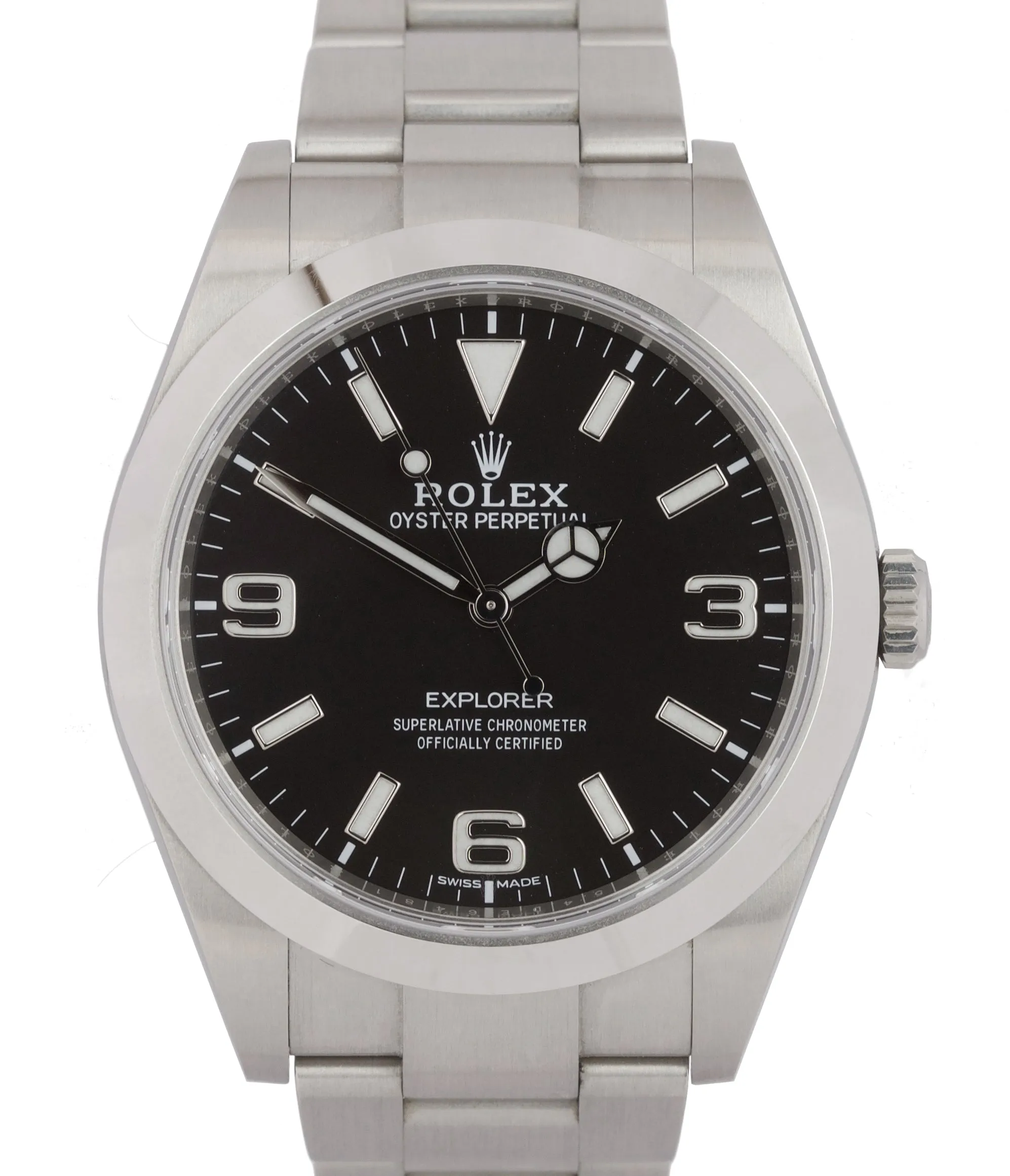 2019 MINT Rolex Explorer I Black FULL LUME 3-6-9 MK2 39mm 214270 Steel Watch