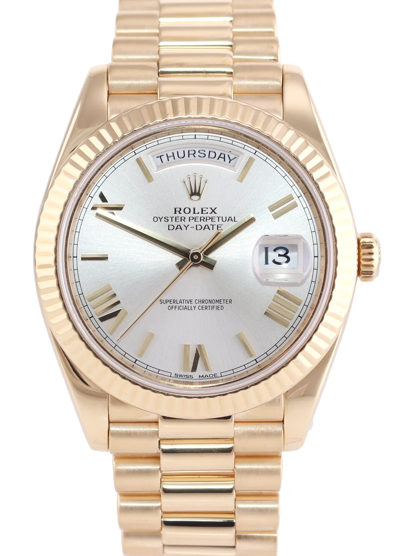 2019 Rolex Day-Date 40 President 228238 Silver Roman Yellow Gold Watch Box