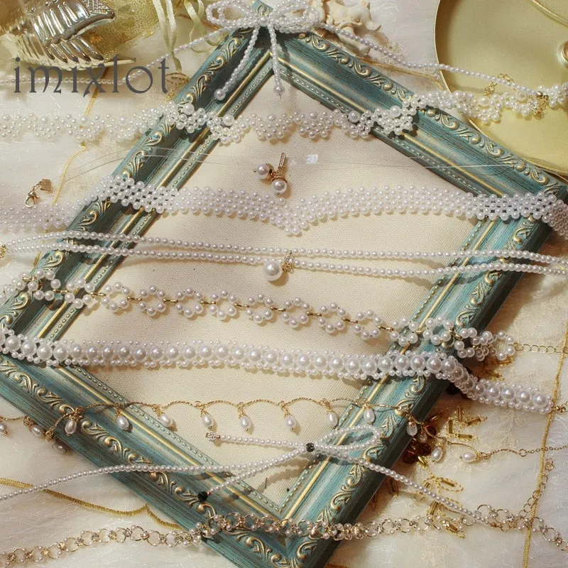 2021 Kpop Double layer Chain Gold fashion Choker cute romantic women pearl pendant necklace girl jewelry Collar Free shipping