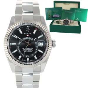 2021 NEW PAPERS Rolex Sky-Dweller Stainless White Gold Black 326934 42mm Watch