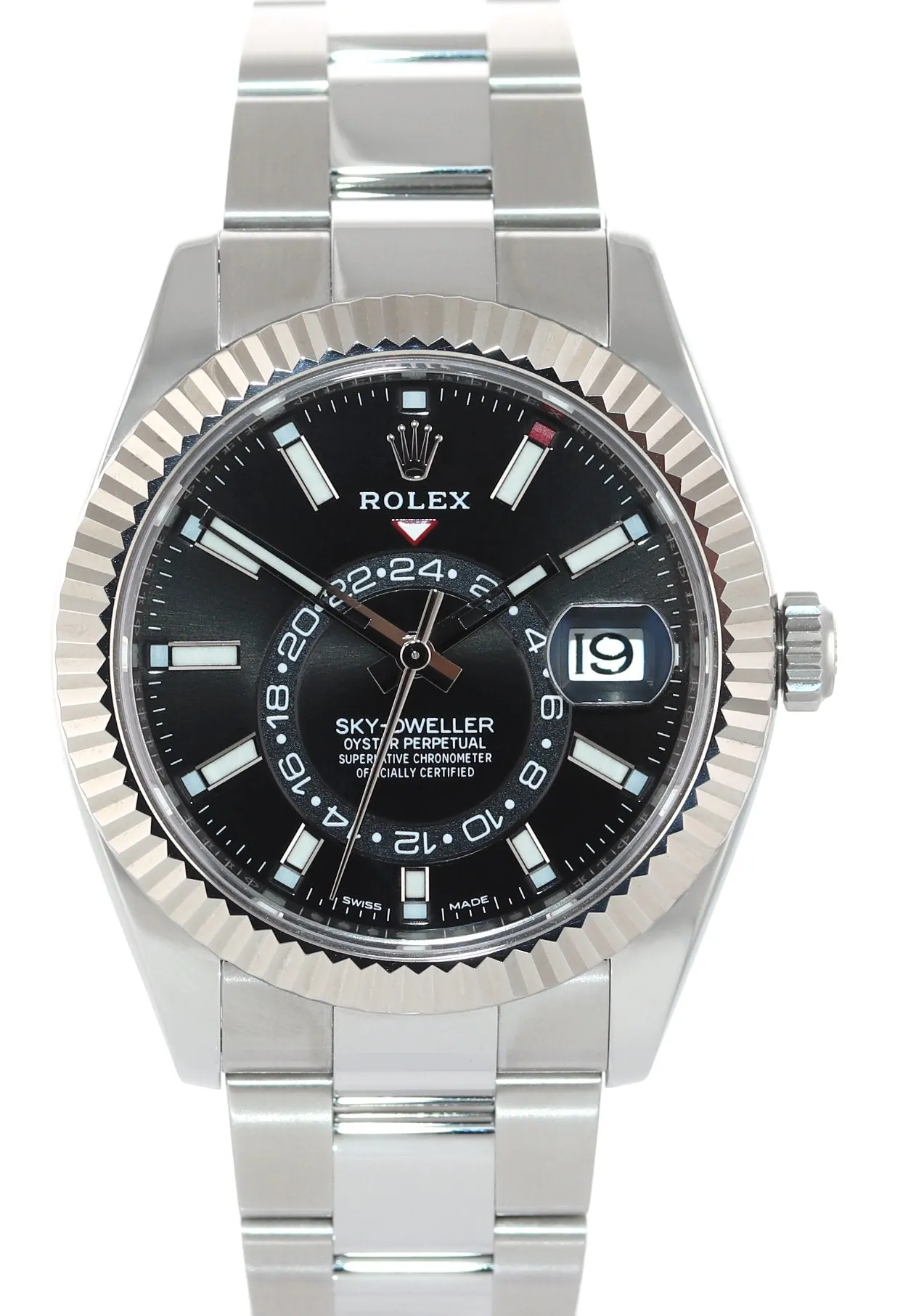2021 NEW PAPERS Rolex Sky-Dweller Stainless White Gold Black 326934 42mm Watch