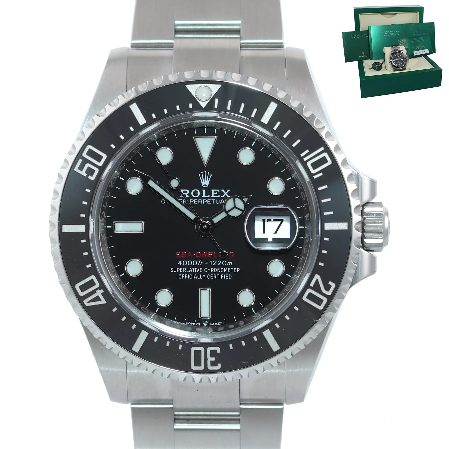 2021 PAPERS Mark II Rolex Red Sea-Dweller 43mm 126600 Steel Watch Box