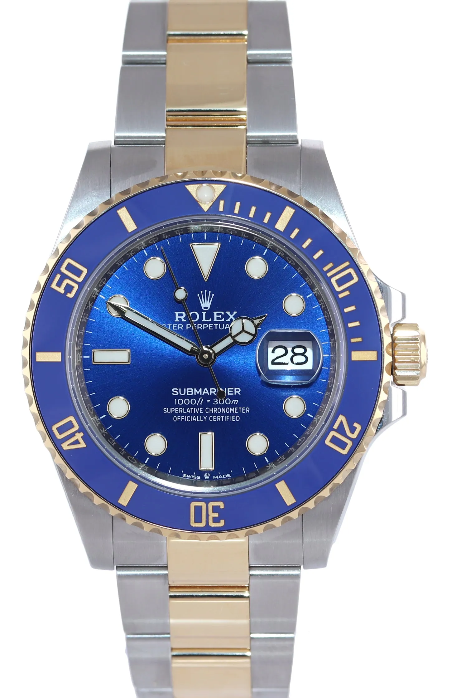 2021 PAPERS Rolex Submariner 41mm Blue 126613LB Two Tone Gold Watch Box