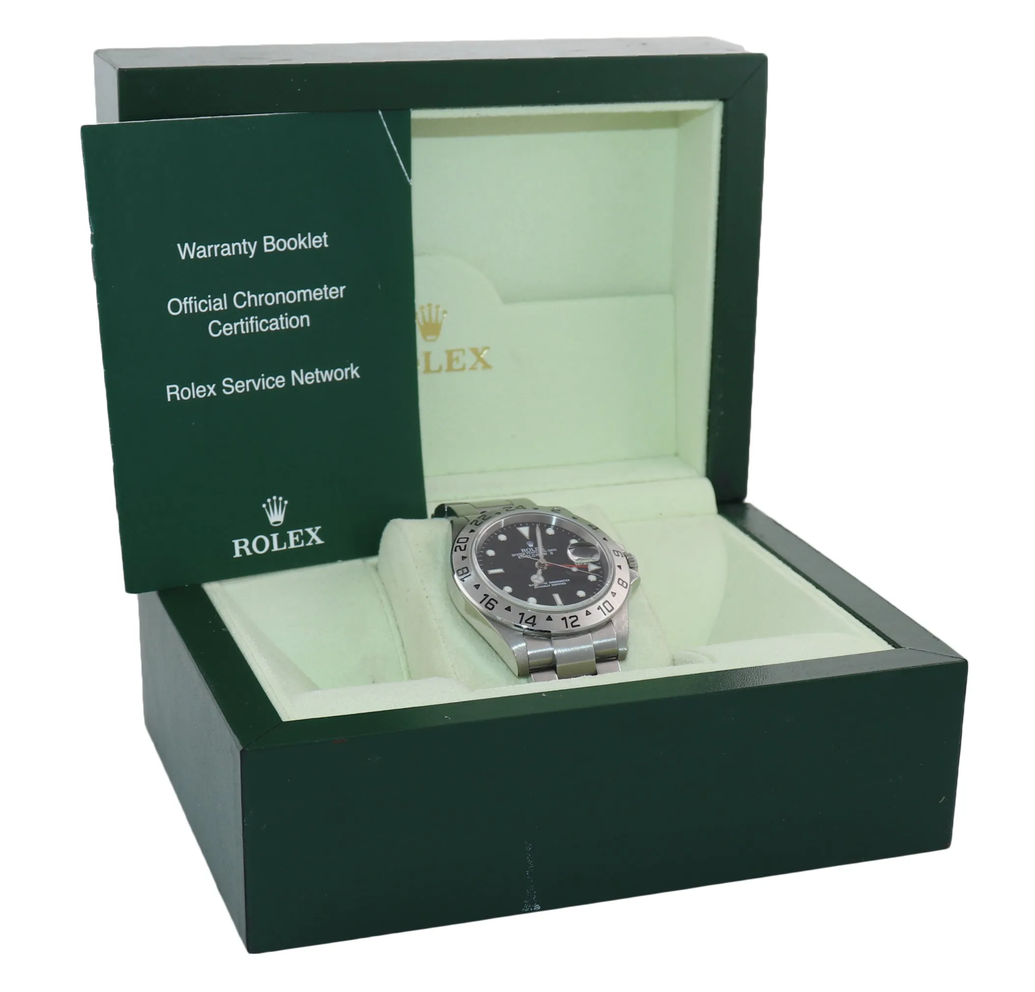 2021 SERVICE Rolex Explorer II 16570 Stainless Steel Black Date 40mm Watch