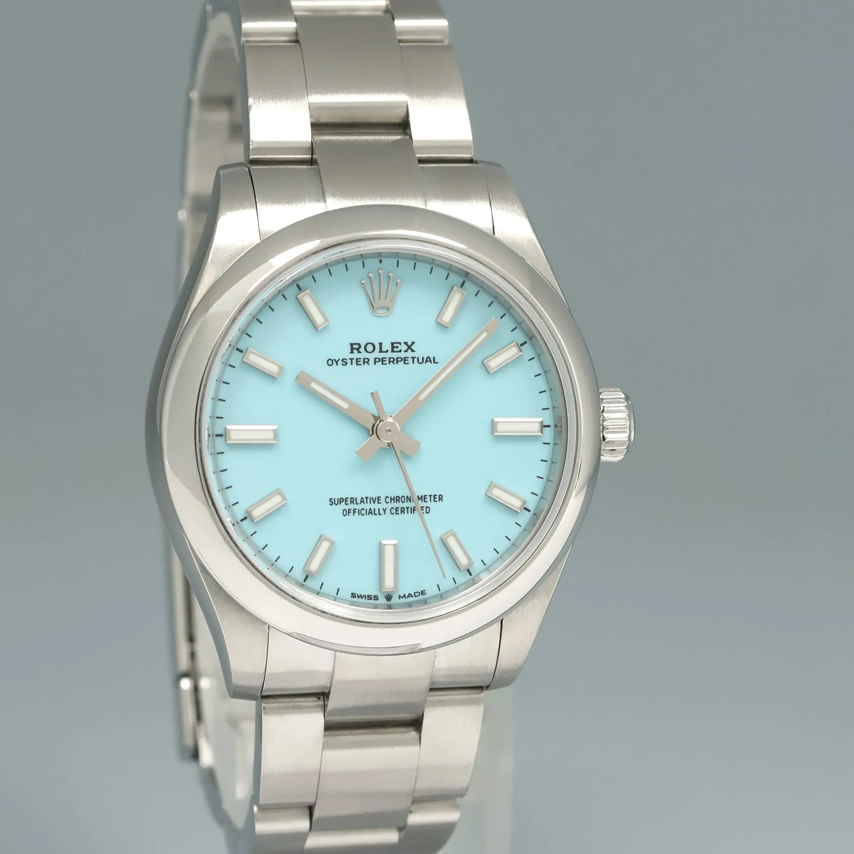 2025 NEW PAPERS Rolex Oyster 277200 Perpetual 31mm Tiffany BLUE Watch Box