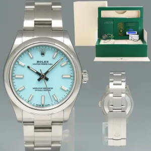2025 NEW PAPERS Rolex Oyster 277200 Perpetual 31mm Tiffany BLUE Watch Box