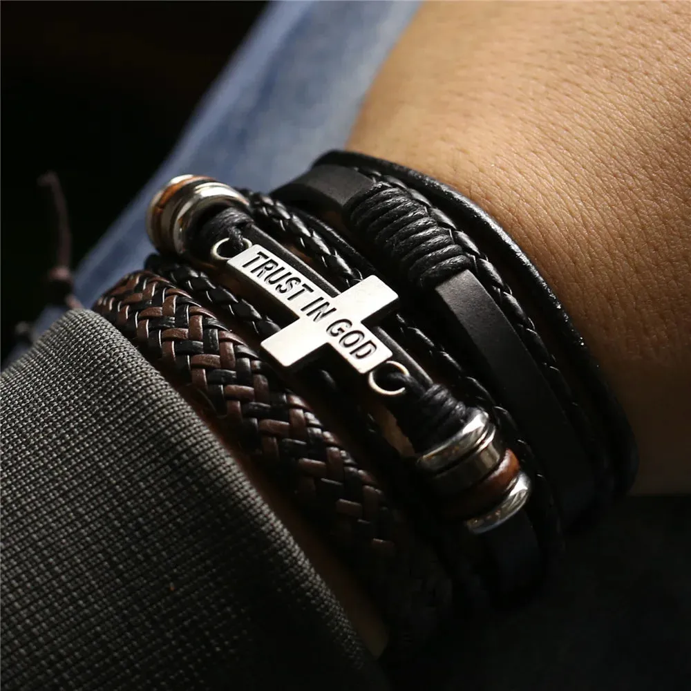 3 Pcs/Set Leather Bracelets