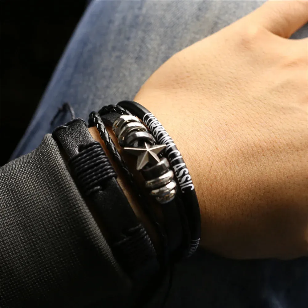3 Pcs/Set Leather Bracelets