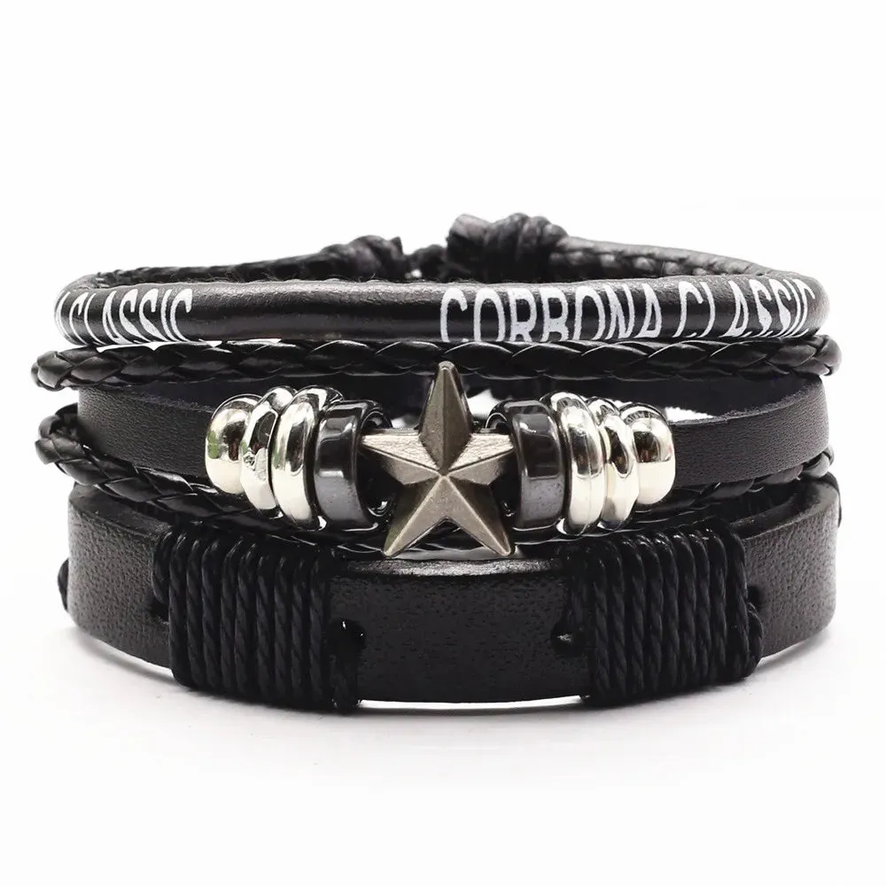 3 Pcs/Set Leather Bracelets
